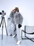 "GREY SMOG" artificial fur coat